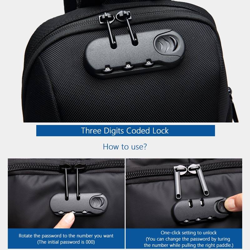 New Multifunction Crossbody Bag For Men Anti Theft Shoulder Messenger Bags Male Waterproof Short 