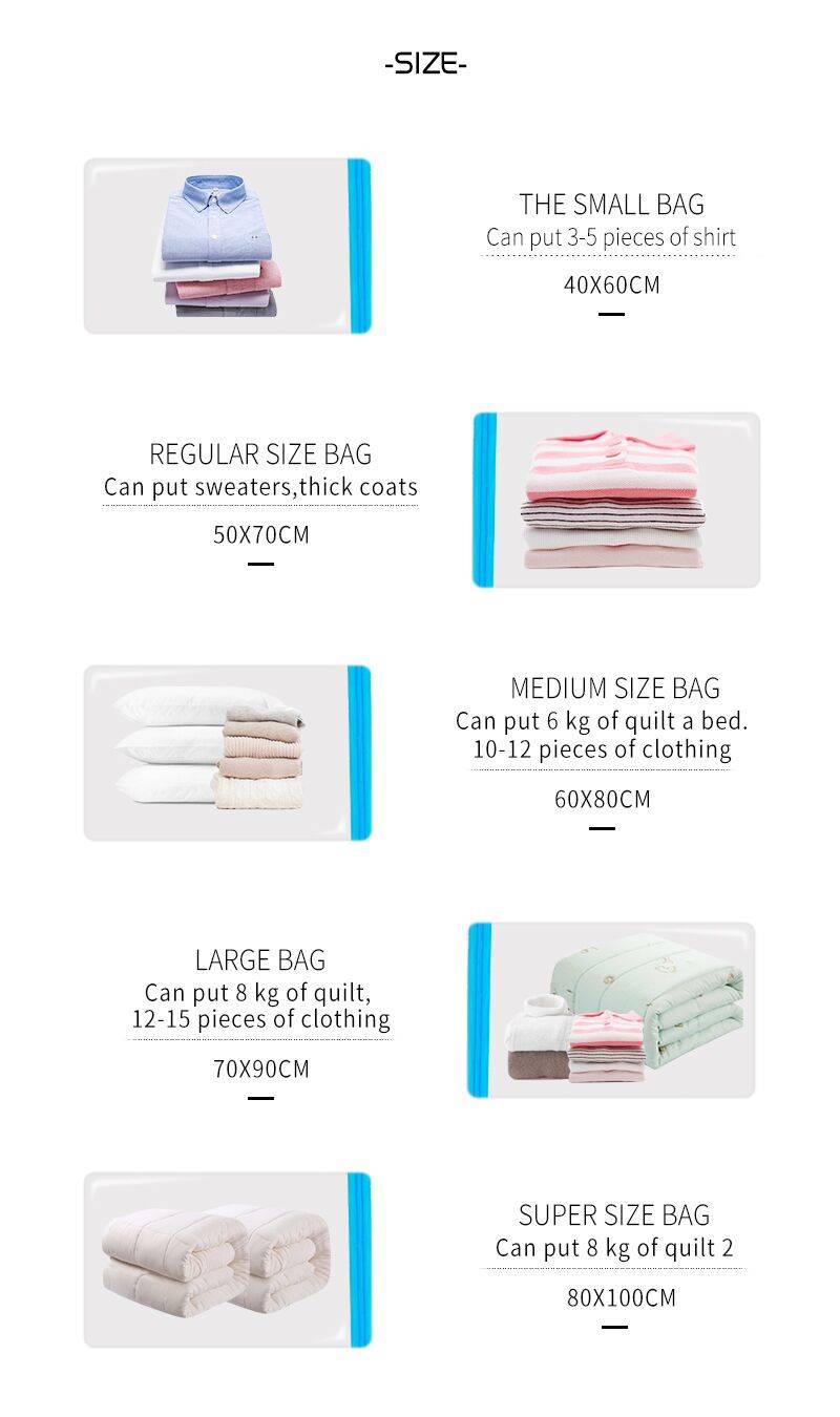 Vacuum Bag Storage Bag Home Organizer Transparent Border Foldable Clothes Organizer Seal Compressed Travel Saving Bag Package